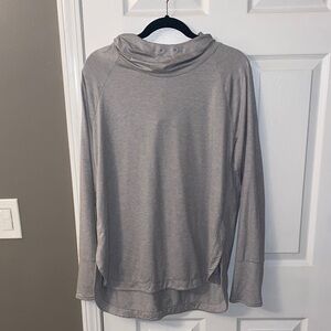 Athleta Heather Gray Cowl Neck Top